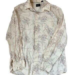 Men's Cream Patterned Shirt